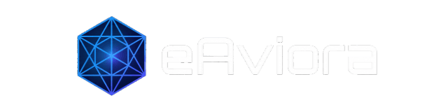The eAviora horizontal lockup: mark and wordmark